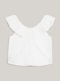 White TH Monogram Broderie Anglaise Cropped Blouse  Girls