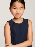 Blue TH Monogram Broderie Anglaise Sleeveless Dress  Girls