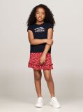 Blue Floral Logo Print Slim Fit T-Shirt  Girls