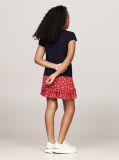 Blue Floral Logo Print Slim Fit T-Shirt  Girls