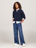 Blue Open Knit Chenille Boxy Cardigan  Girls