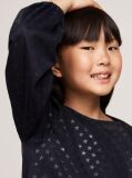 Black Metallic Star Mesh Flare Dress  Girls