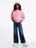 Blue Dark Wash Wide Leg Jeans  Girls