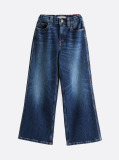 Blue Dark Wash Wide Leg Jeans  Girls