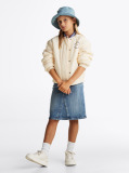 Blue Vintage Wash Denim Midi Skirt  Girls