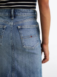 Blue Vintage Wash Denim Midi Skirt  Girls