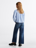 Blue Stripe Pleated Blouse  Girls