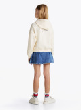 Beige Varsity Relaxed Zip-Thru Hoody  Girls
