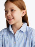Blue Stripe Shirt Dress  Girls