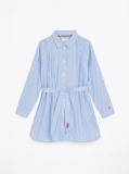 Blue Stripe Shirt Dress  Girls