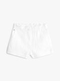 White Textured Shorts  Girls