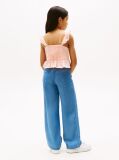 Pink Textured Ruffle Top  Girls