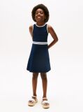 Blue Crew Neck Sleeveless Skater Dress  Girls