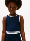 Blue Crew Neck Sleeveless Skater Dress  Girls