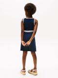Blue Crew Neck Sleeveless Skater Dress  Girls