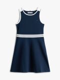 Blue Crew Neck Sleeveless Skater Dress  Girls