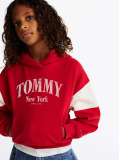 Red Colour-Blocked Varsity Hoody  Girls