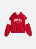 Red Colour-Blocked Varsity Hoody  Girls