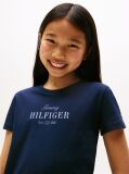 Blue Glitter Logo Crew Neck T-Shirt  Girls