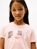 Pink Varsity Crew Neck T-Shirt  Girls