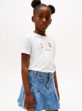 White Varsity Crew Neck T-Shirt  Girls