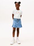 White Varsity Crew Neck T-Shirt  Girls