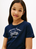 Blue Metallic Logo Slim T-Shirt  Girls