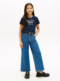 Blue Metallic Logo Slim T-Shirt  Girls