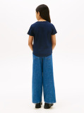 Blue Metallic Logo Slim T-Shirt  Girls