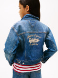 Blue Back Logo Denim Trucker Jacket  Girls