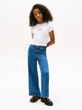 White Metallic Logo Extra Slim T-Shirt  Girls