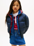 Blue Reversible Relaxed Puffer Bomber Jacket  Girls