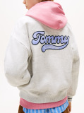 Grey Varsity Back Logo Oversized Bomber Jacket  Girls