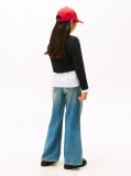 Black Sequin Rib-Knit Slim Cardigan  Girls