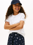 White Tommy Sequins Short Sleeve Tee  Girls