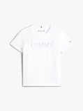 White Tommy Sequins Short Sleeve Tee  Girls