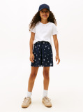 White Tommy Sequins Short Sleeve Tee  Girls
