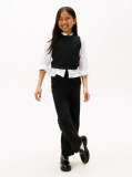 Black Sequin Wide Leg Drawstring Trousers  Girls