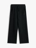 Black Sequin Wide Leg Drawstring Trousers  Girls