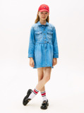 Blue Denim Long Sleeve Dress  Girls