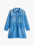 Blue Denim Long Sleeve Dress  Girls