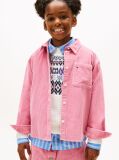 Pink Logo Patch Corduroy Relaxed Fit Overshirt  Girls