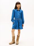 Denim Flower Embroidery Long Sleeve Denim Dress  Girls