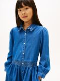 Denim Flower Embroidery Long Sleeve Denim Dress  Girls