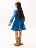 Denim Flower Embroidery Long Sleeve Denim Dress  Girls