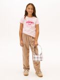 Pink Floral Flock Logo Slim T-Shirt  Girls