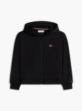 Black Rhinestone Flag Relaxed Zip-Thru Hoody  Girls