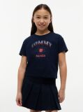 Blue Rhinestone Logo Relaxed T-Shirt  Girls