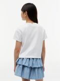 White Rhinestone Logo Relaxed T-Shirt  Girls