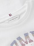 White Rhinestone Logo Relaxed T-Shirt  Girls